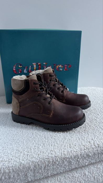 Nowe botki dla chlopca skorzane Gulliver 31 brazowe buty ocieplne