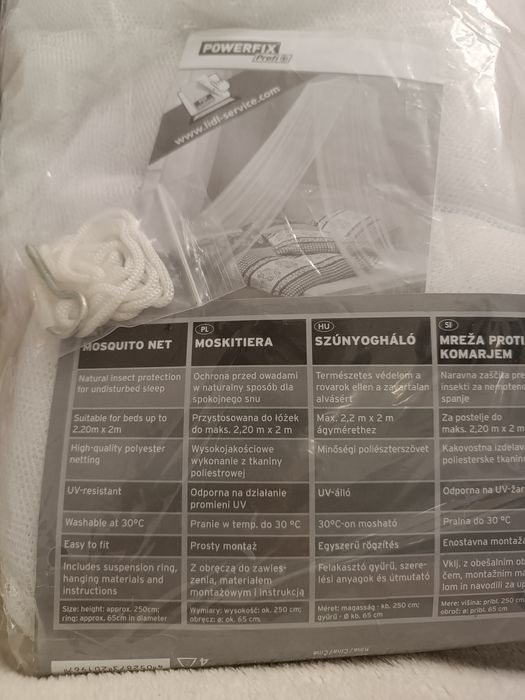 Moskitiera wisząca nad łóżko Powerfix