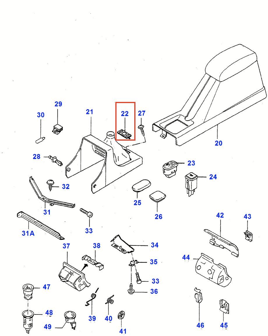 Ford Escort RS Cosworth Nowa ramka przełącznika szyby elektrycznej