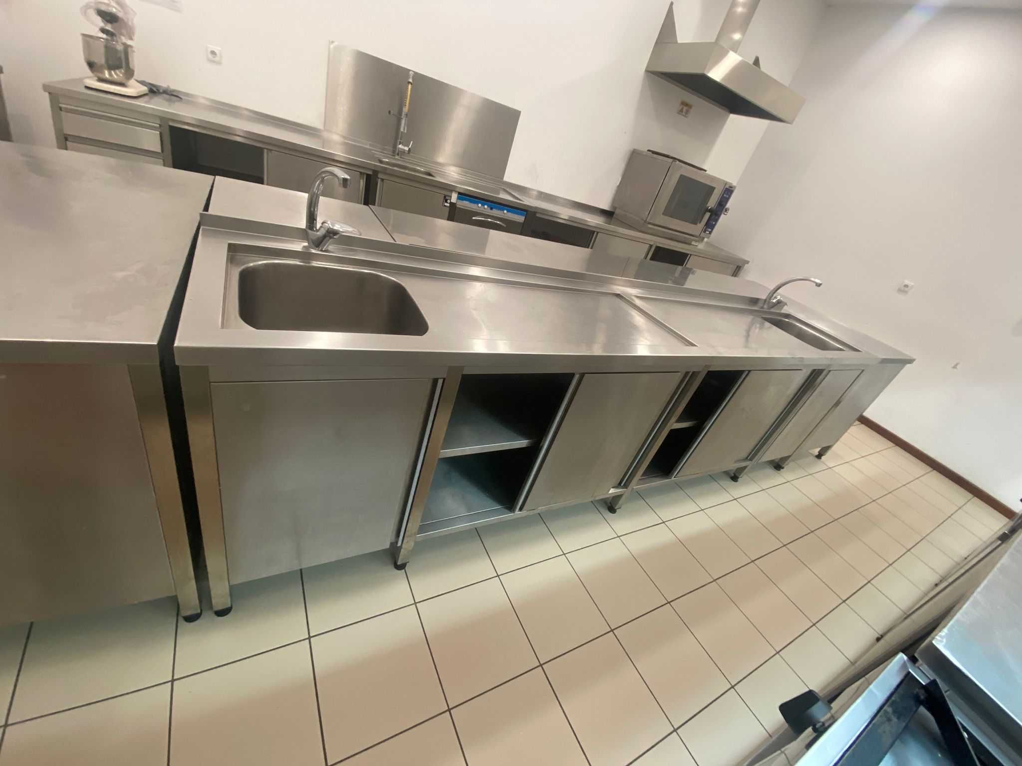 Bancada de cozinha INOX com 2 cubas (2m)