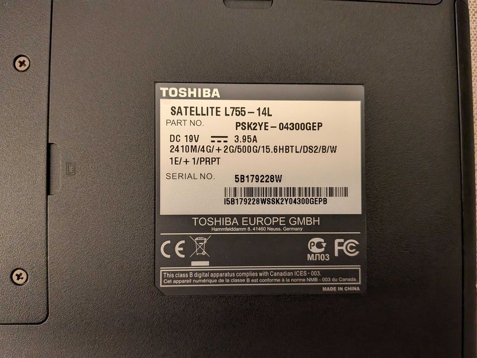 Computador portátil Toshiba