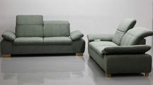 TAZ nowy komplet 3 + 3 kanapy ZESTAW sofa zielona TKANINA tkanina