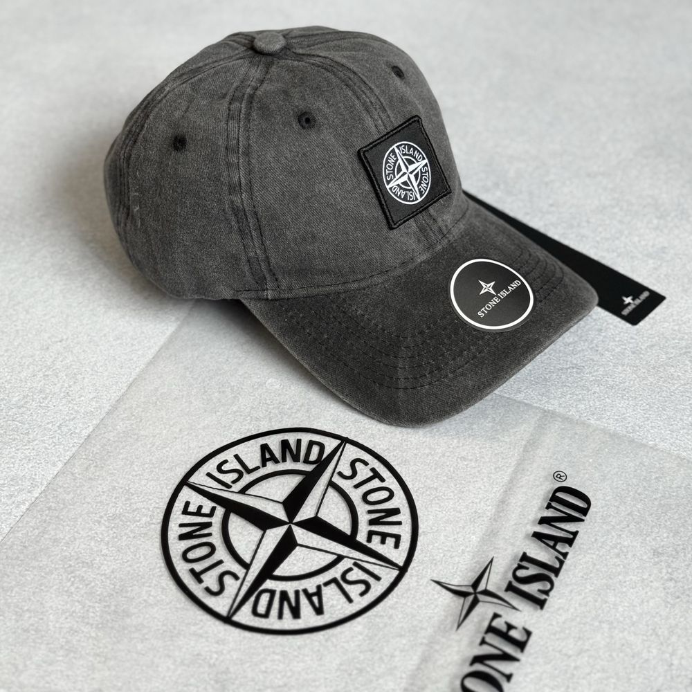 Кепка Stone Island Графитовая Стон Айленд Вареная Кепка