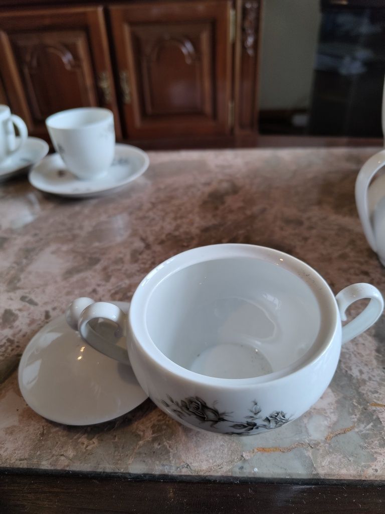 Conjunto chá / café branco floral