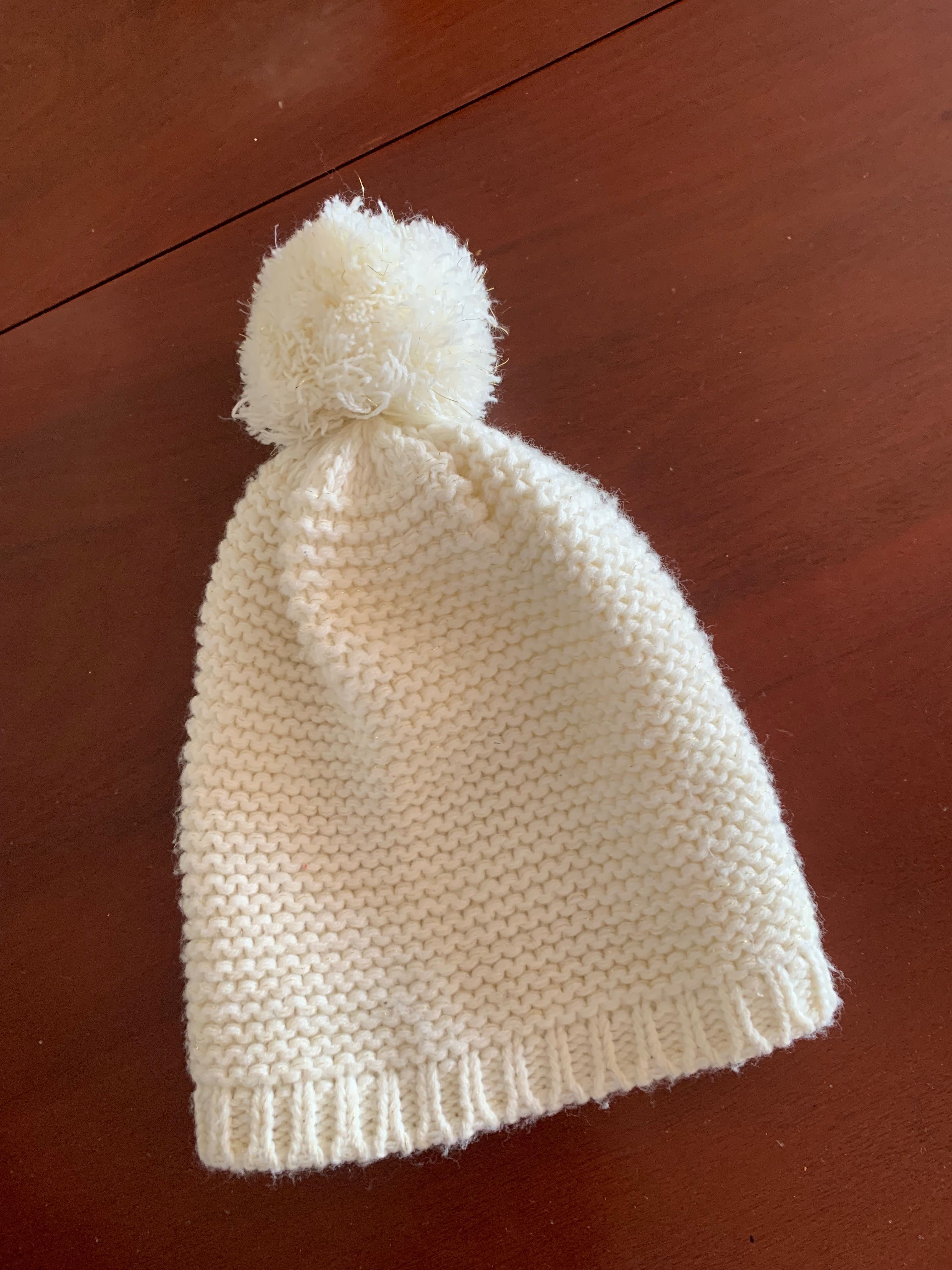 Gorro acrílico branco 20 cm dobrado perímetro 40cm