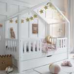 Łóżko domek Luletto HouseBed z barierką płotek Plus 190×90 cm %%