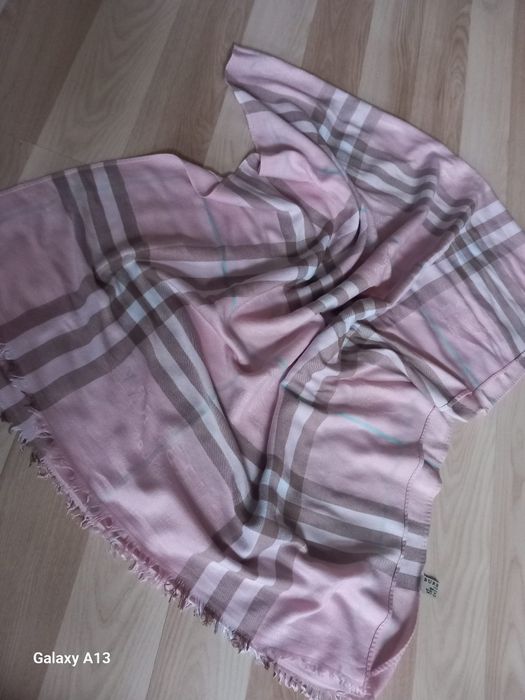 Mega duży szalik burberry róż kaszmir