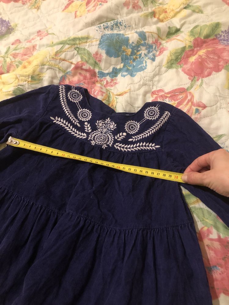 Сукня платье -синій вельвет, розмір на фото