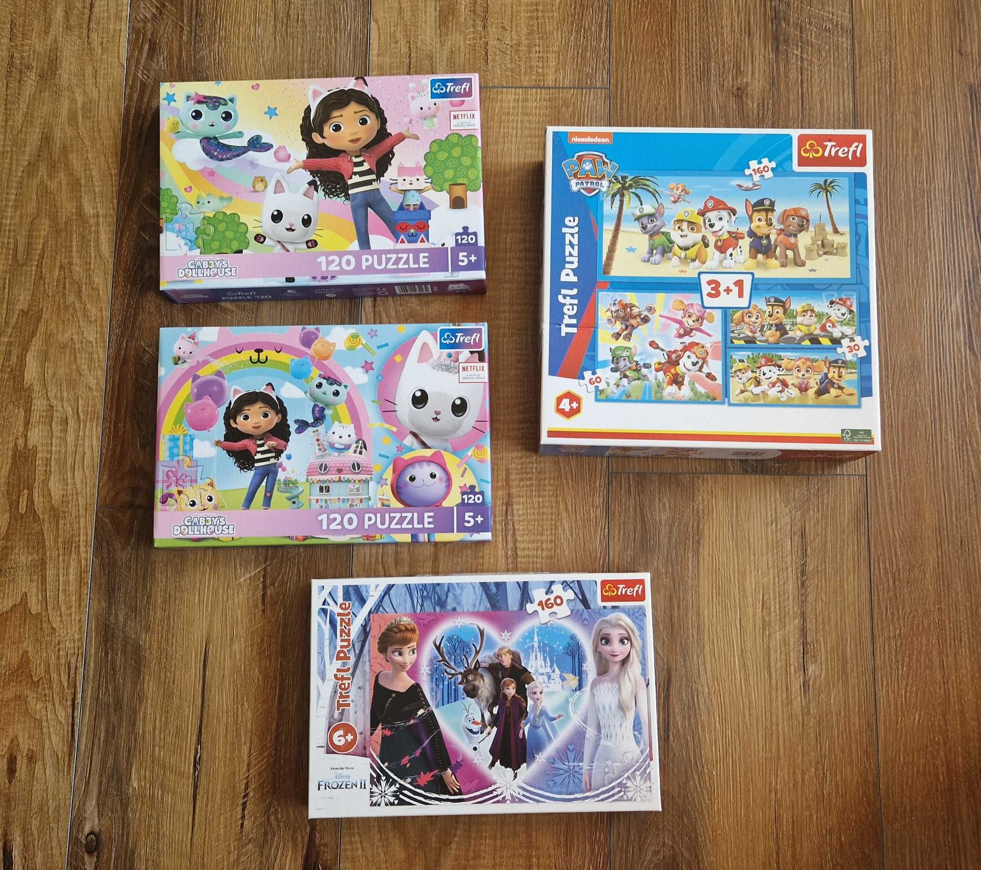 Puzzle - Koci domek Gabi, Psi Patrol, kraina lodu