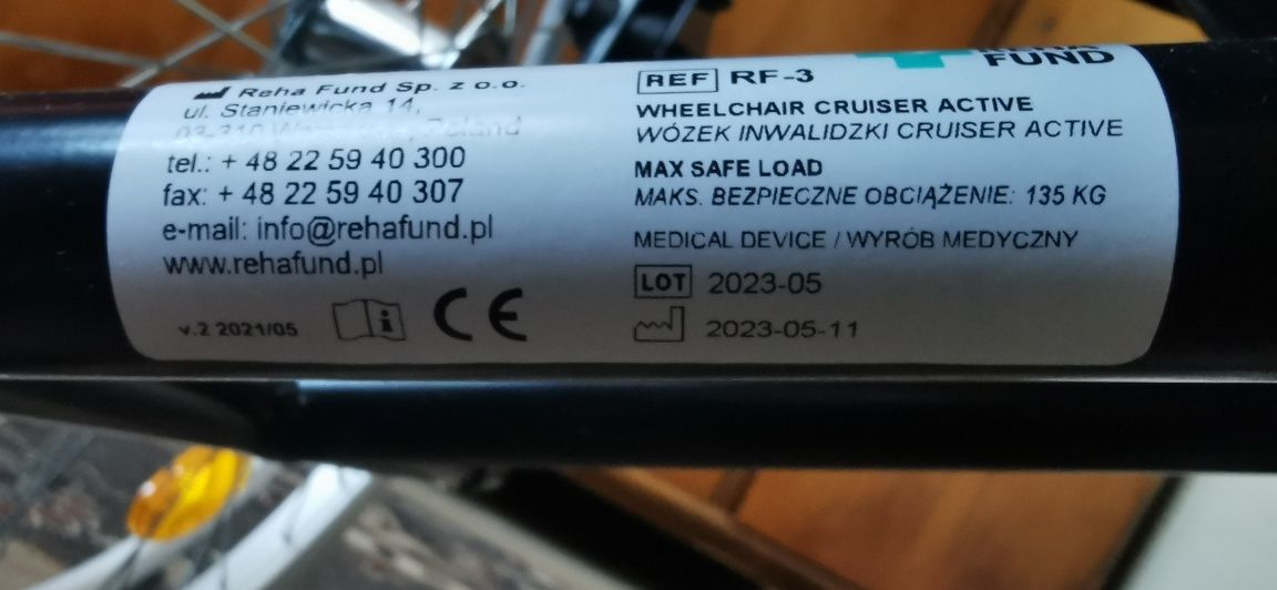 Wózek inwalidzki cruiser active Gdynia