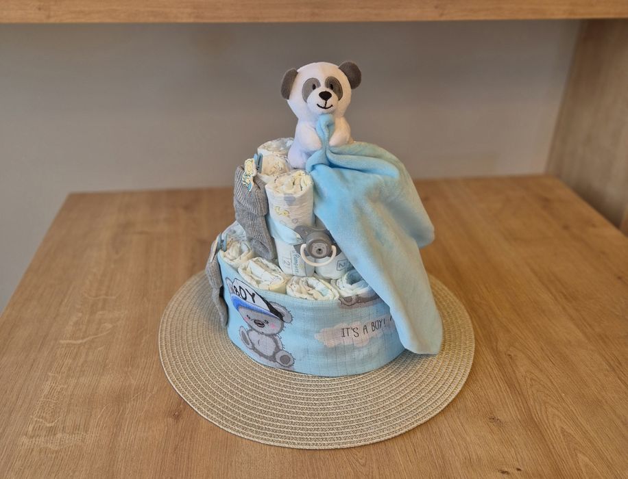 Tort z Pampersów - prezent, narodzimy dziecka, Baby Shower