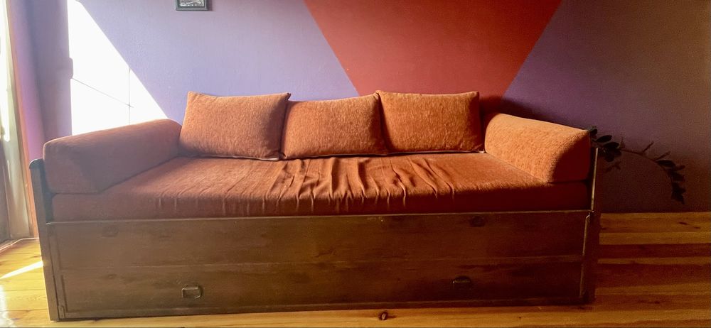 Kanapa sofa łóżko rokladane brw indniana dąb pojemnik na pościel