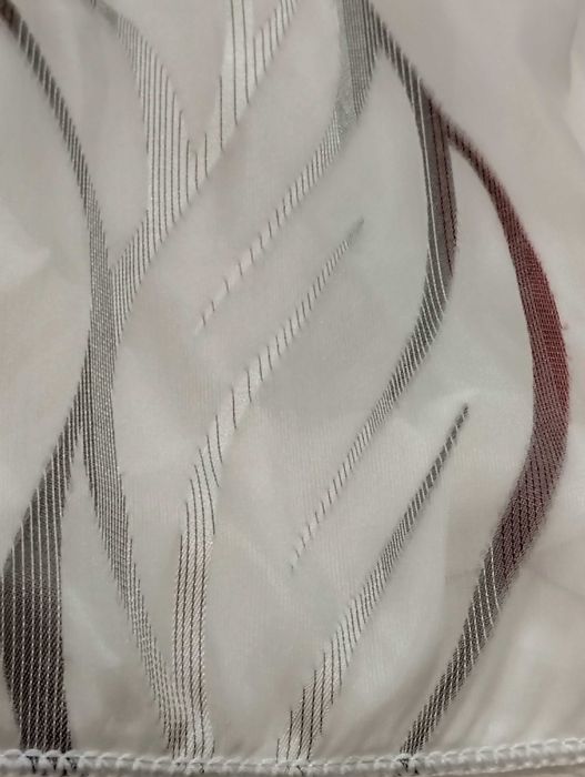 Тюль шифон белый с абстрактной полосой