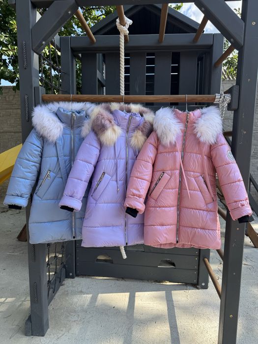 Зимова куртка пуховик дівчинка 116, 122 , 128, 134 см