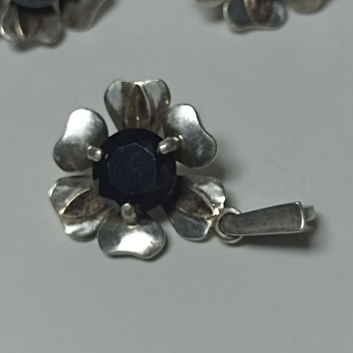 Комплект сережки і кулон срібло 875, золото 585