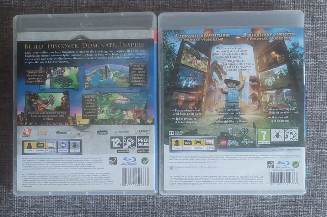 Gry ps3 lego Jurassic world oraz civilization revolution