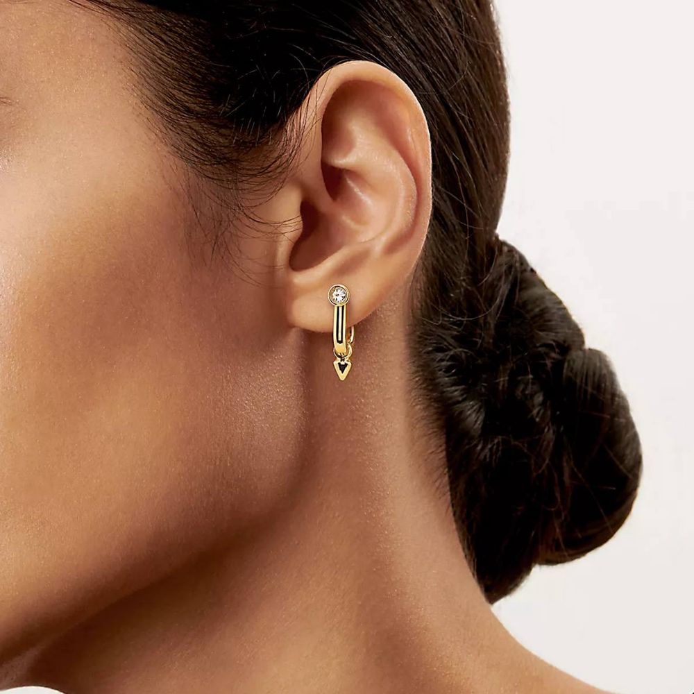 Золотые Серьги в стиле Tiffany с бриллиантами 0.37ct