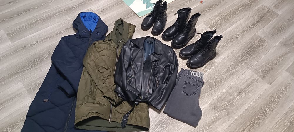 Куртка жіноча. Сапоги шкіряні. Комплект жіночого одягу 46-48