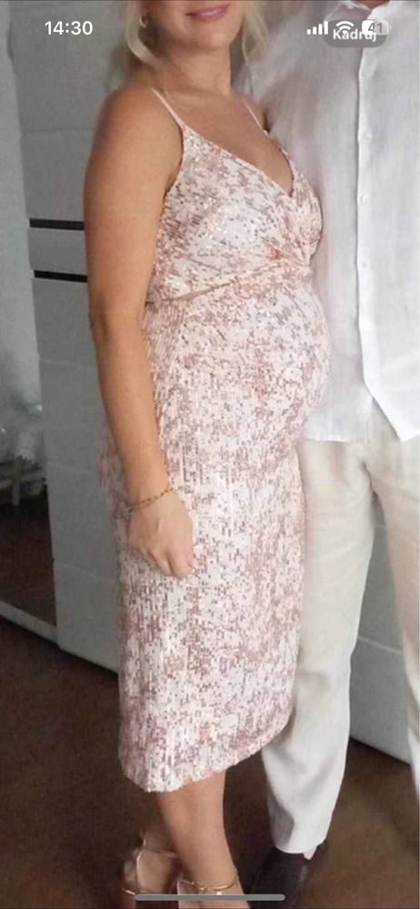 Sukienka Lou Lupita L cekinowa różowa 40