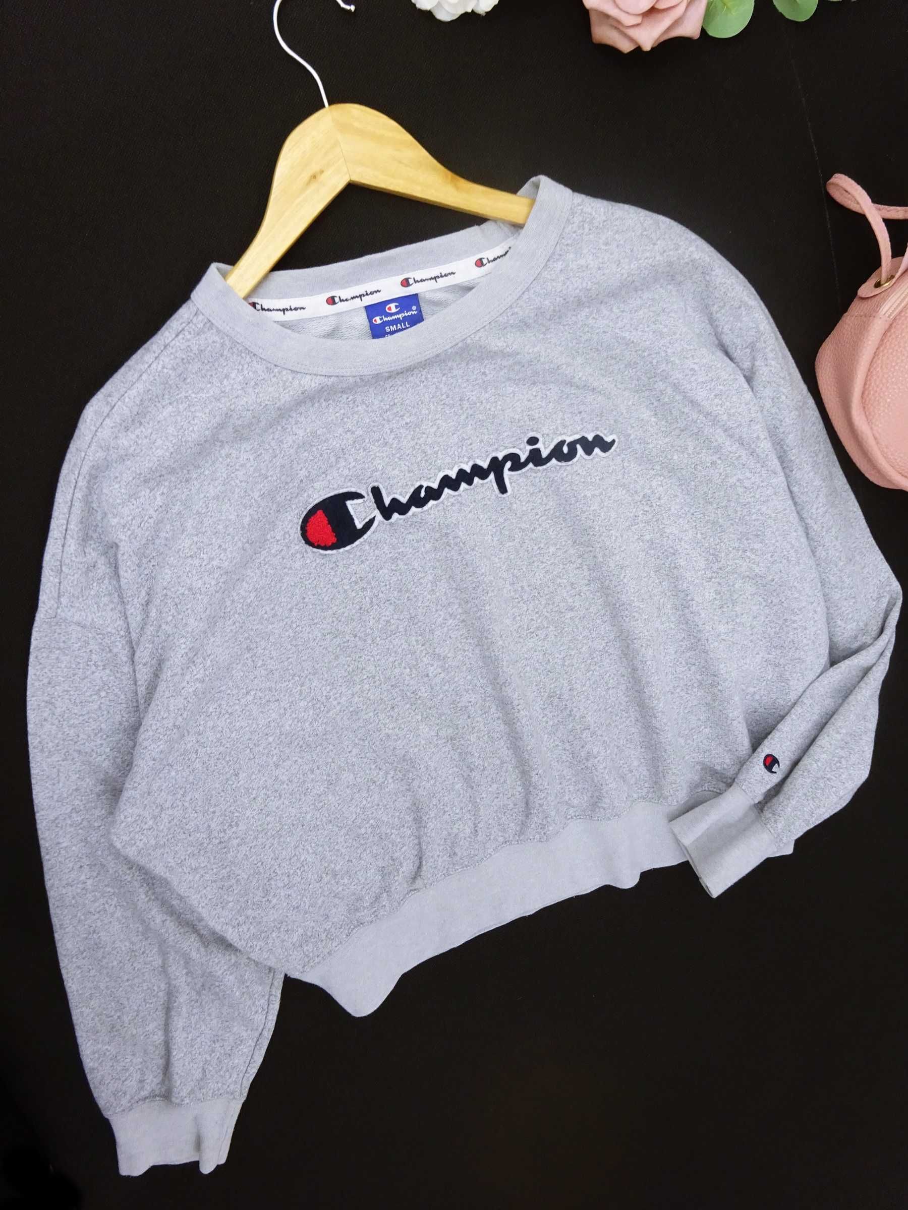 BZ84 Dresowa bluza damska Champion oversize szara luźna M 38