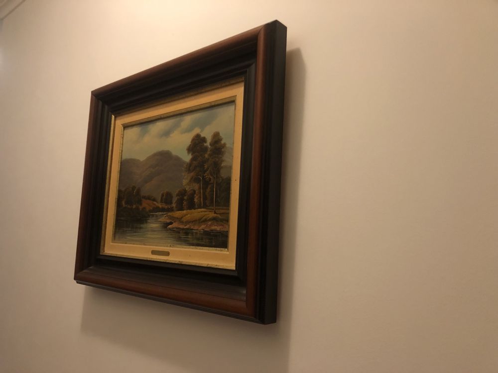 Conjunto 3 quadros pintura oleo
