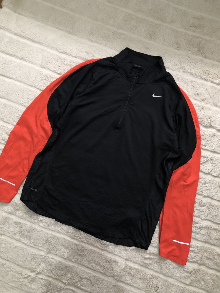 NIKE DRI-FIT (L) Sport Running мужская кофта 1/3зип спортивная лонгсли