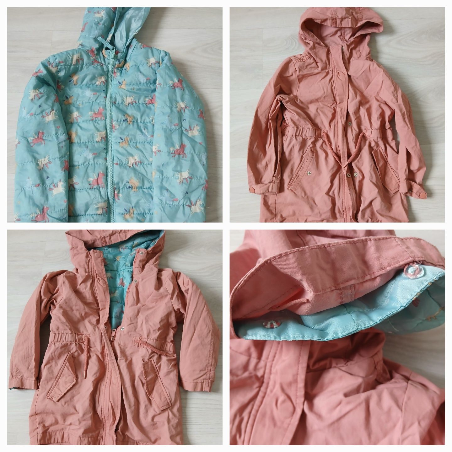 Zestaw kurtek dla dziewczynki 122 3w1 smyk przejściowa softshell kamiz