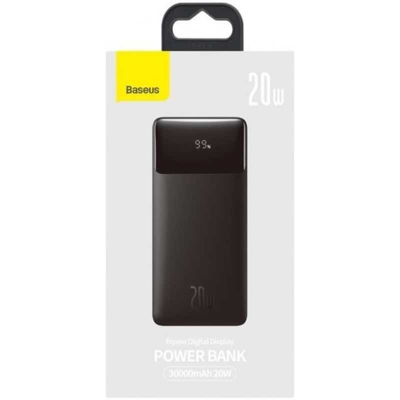 Power Bank Baseus 30000mAh 20W Display Black павербанк USB-C USB-A 3A