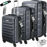 Komplet walizek 3szt twarda Kesser, waga, szyfr ,antracyt 120L (251)