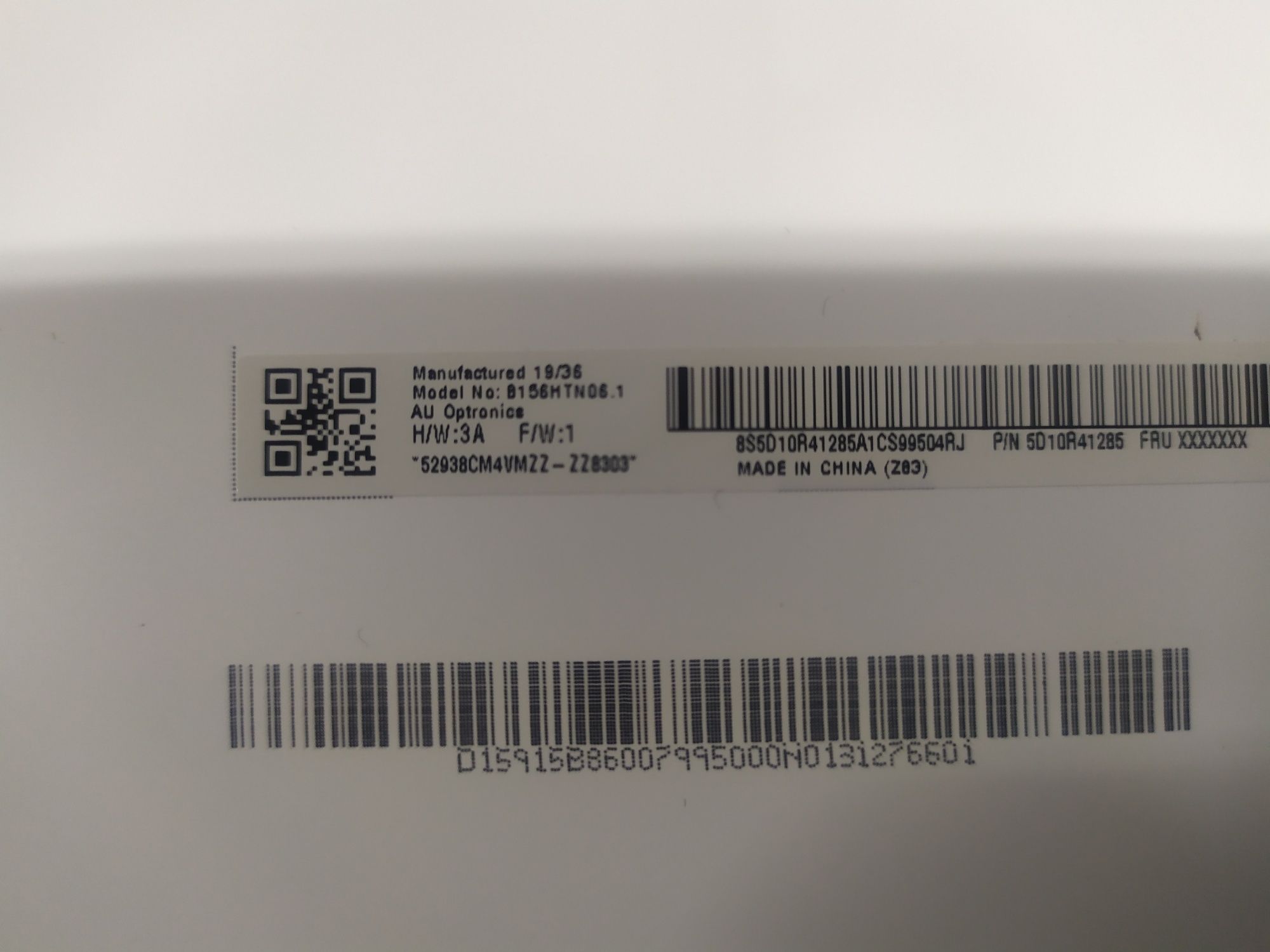 Ecrã LCD portátil 15,6" B156HTN06.1
