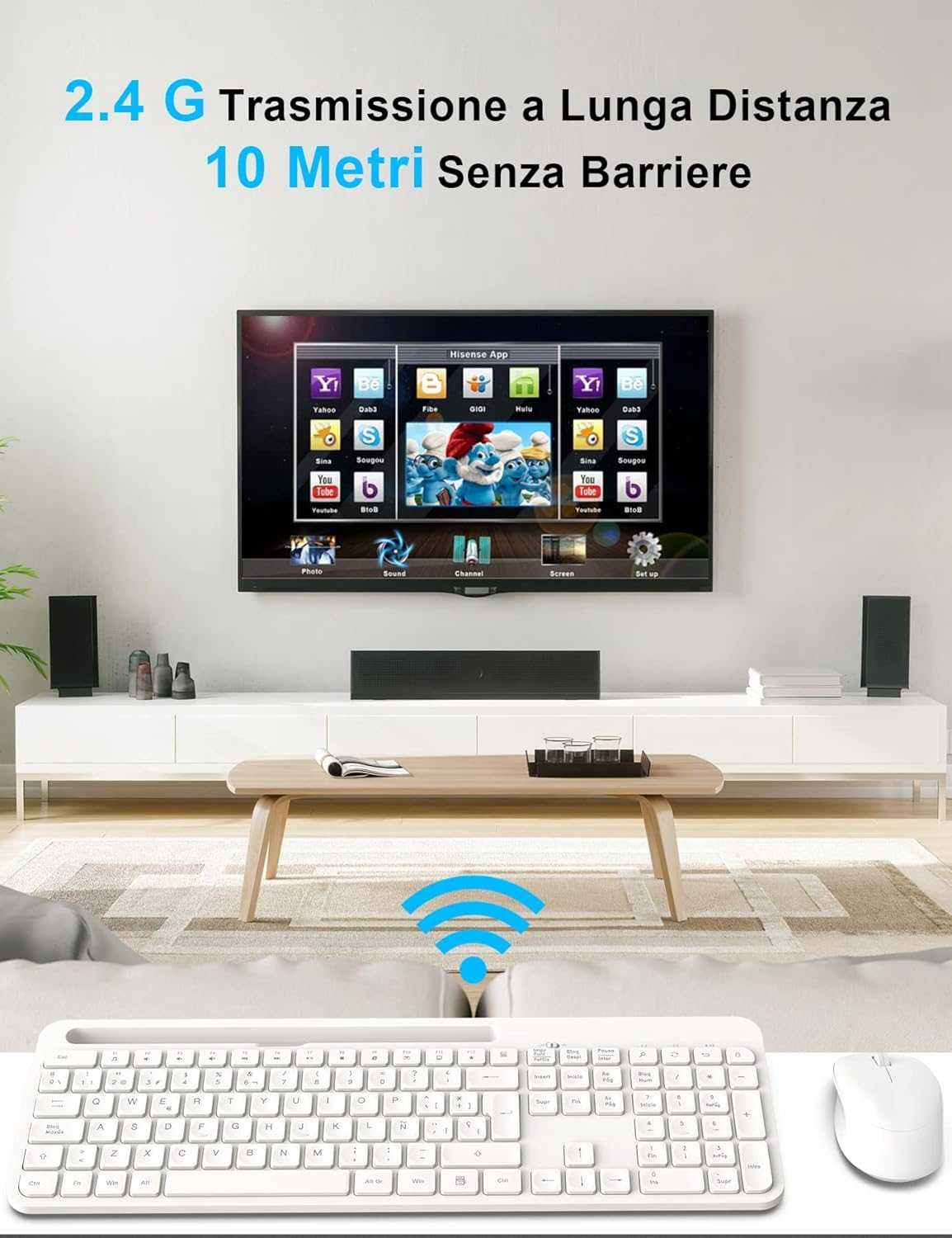 TedGem Zestaw Klawiatura Mysz Bezprzewodowa, Ultra Cicha uchwyt 443