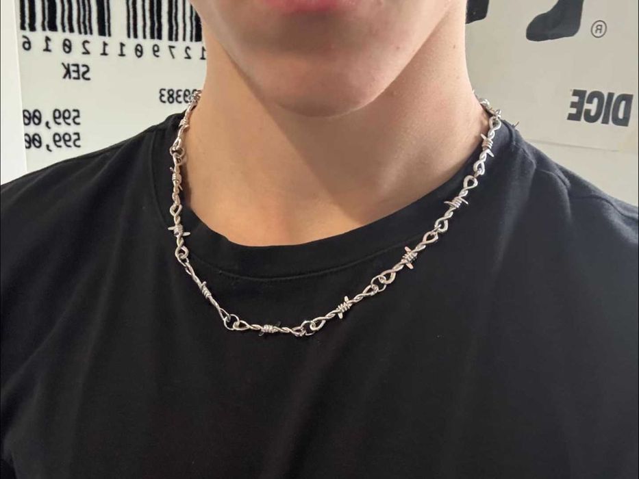 Srebrny Modny Naszyjnik Łańcuszek Wire