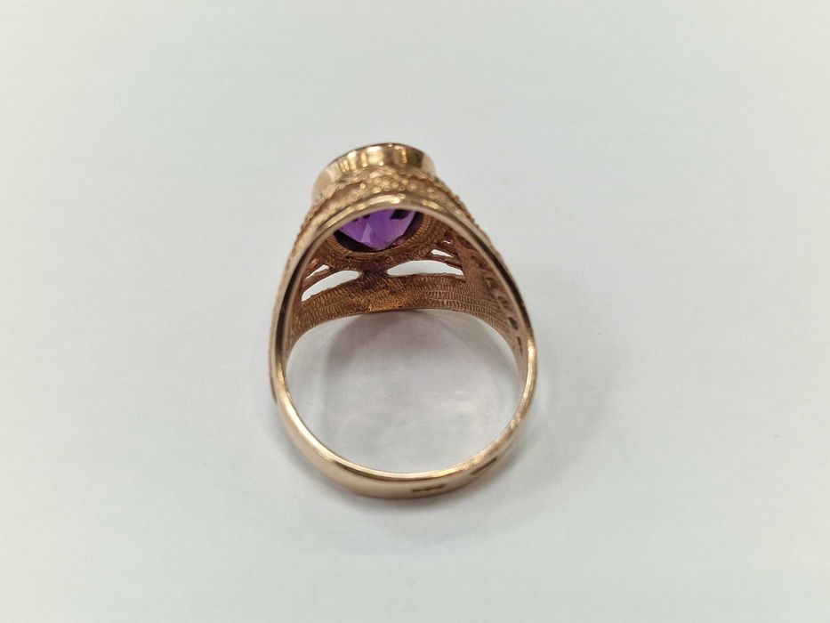 ZSRR od 1958 roku/ Złoty sygnet/ 583/ 8.48 gram/ R18/ Ametyst