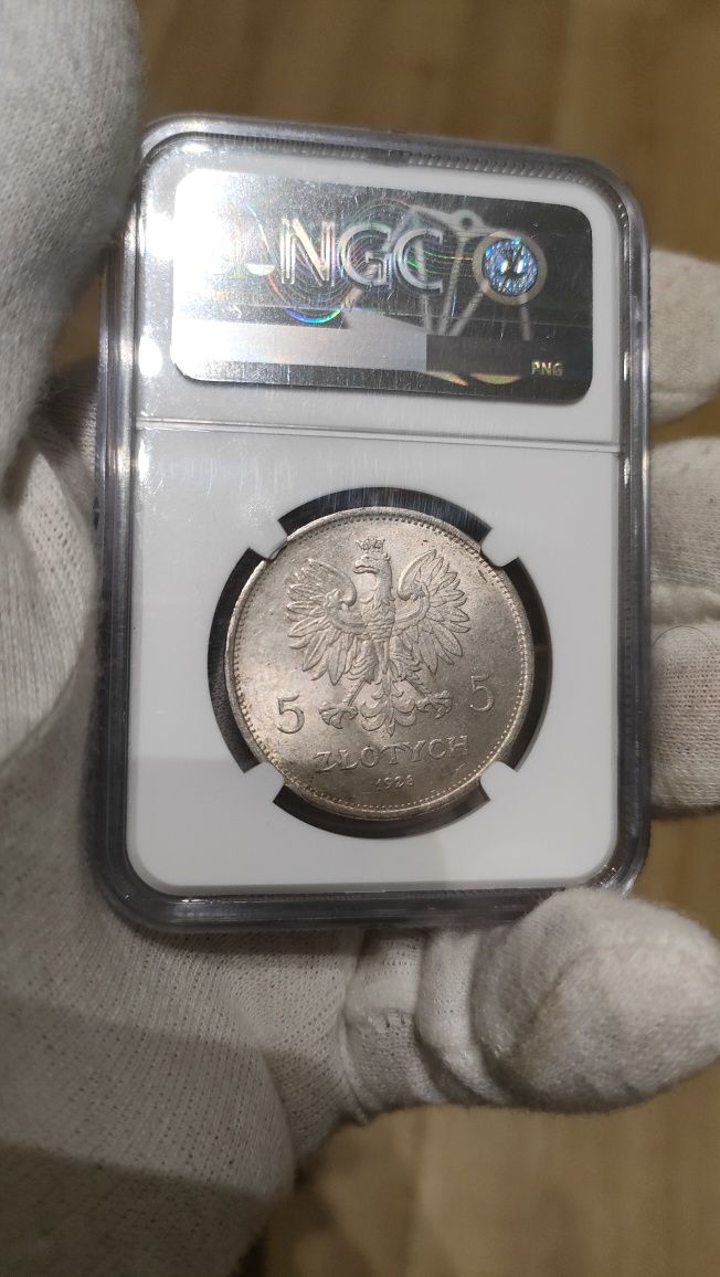 5 zł Nike 1928 NGC MS 62!!!