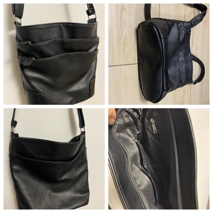 Torebka damska skórzana. Czarna.