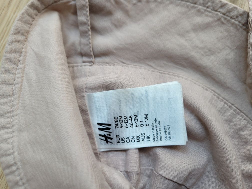 Lekki kapelusz przeciwsłoneczny h&m rozm. 74/80 stan super