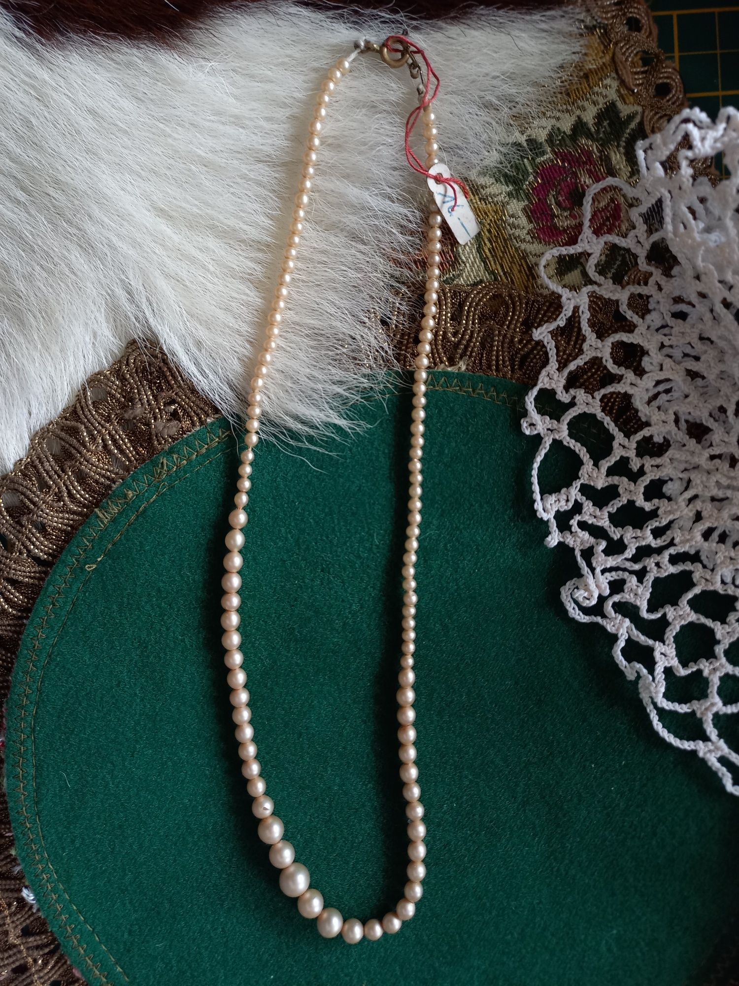 Sztuczne perły naszyjnik kolia vintage prl