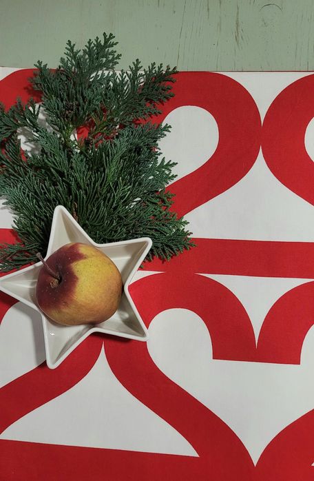 Bieżnik/ serwetka 39x210  czerwone serca Boże Narodzenie