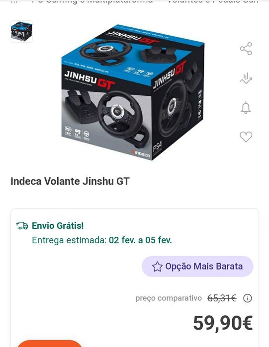 Volante e pedais Jinshu GTR