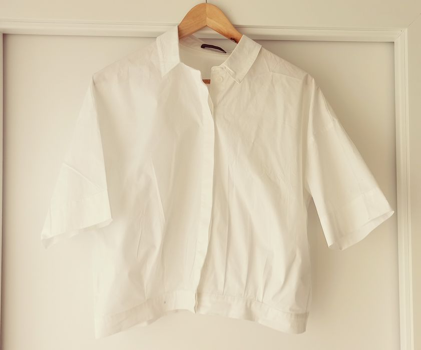 Drykorn JULA premium top bluzka koszula crop top z kołnierzykiem