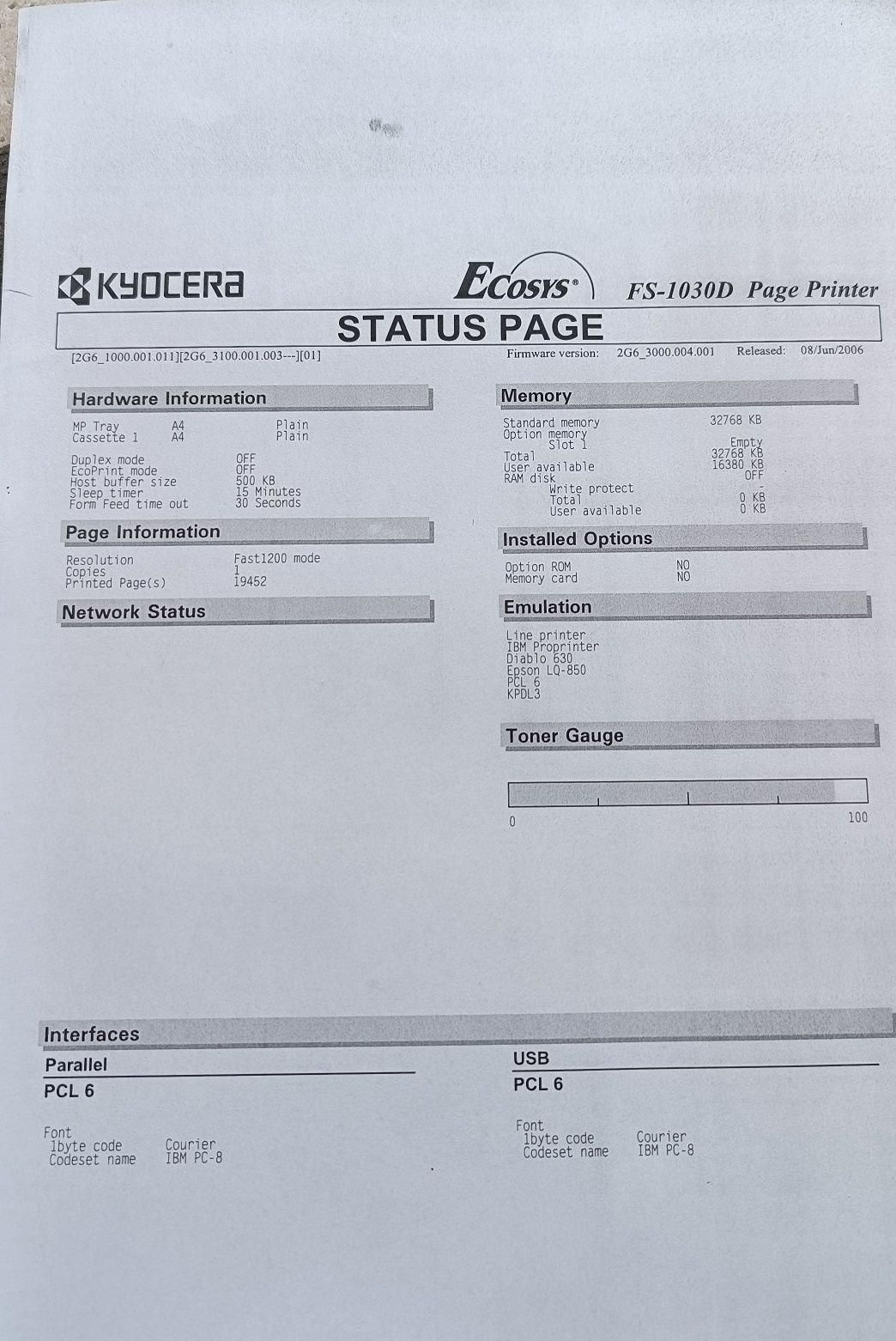 Drukarka laserowa Kyocera FS-1030D