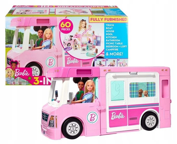 Игровой набор Barbie Кемпер 3 в 1 (GHL93)