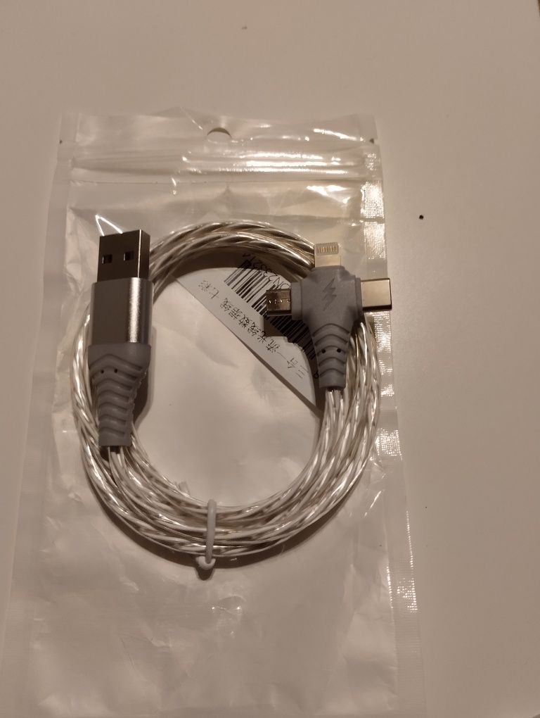 Kabel USB typu 3 w 1 długość 1 m