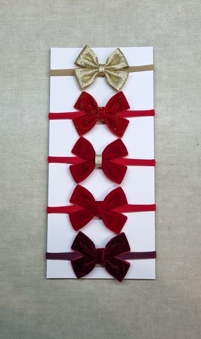 Świąteczna opaska kokardka welurowa święta sesja zdjęciowa