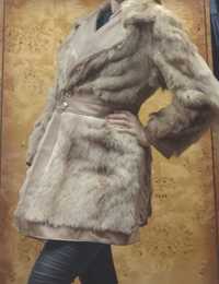 Futerko futro Kożuch kożuszek kurtka skórzana płaszcz zimowy S M