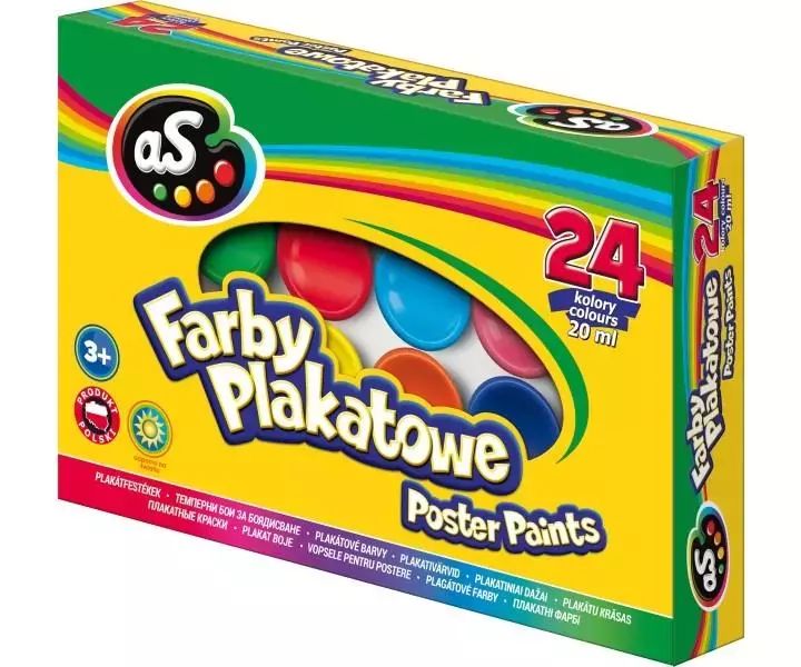 Farby plakatowe, 24 kolory. Astra. Nowy Produkt