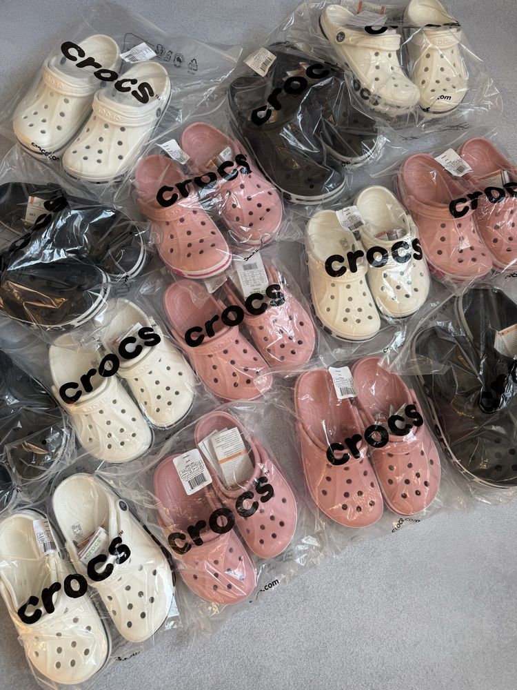 Крокси 1:1 Crocs Bayaband Clog Кроксы Тапки Сабо Белые Розовые