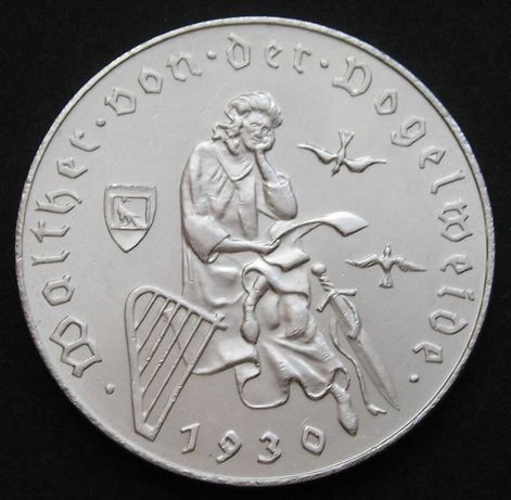 Austria 2 schilling 1930 - Vogelweide - srebro
