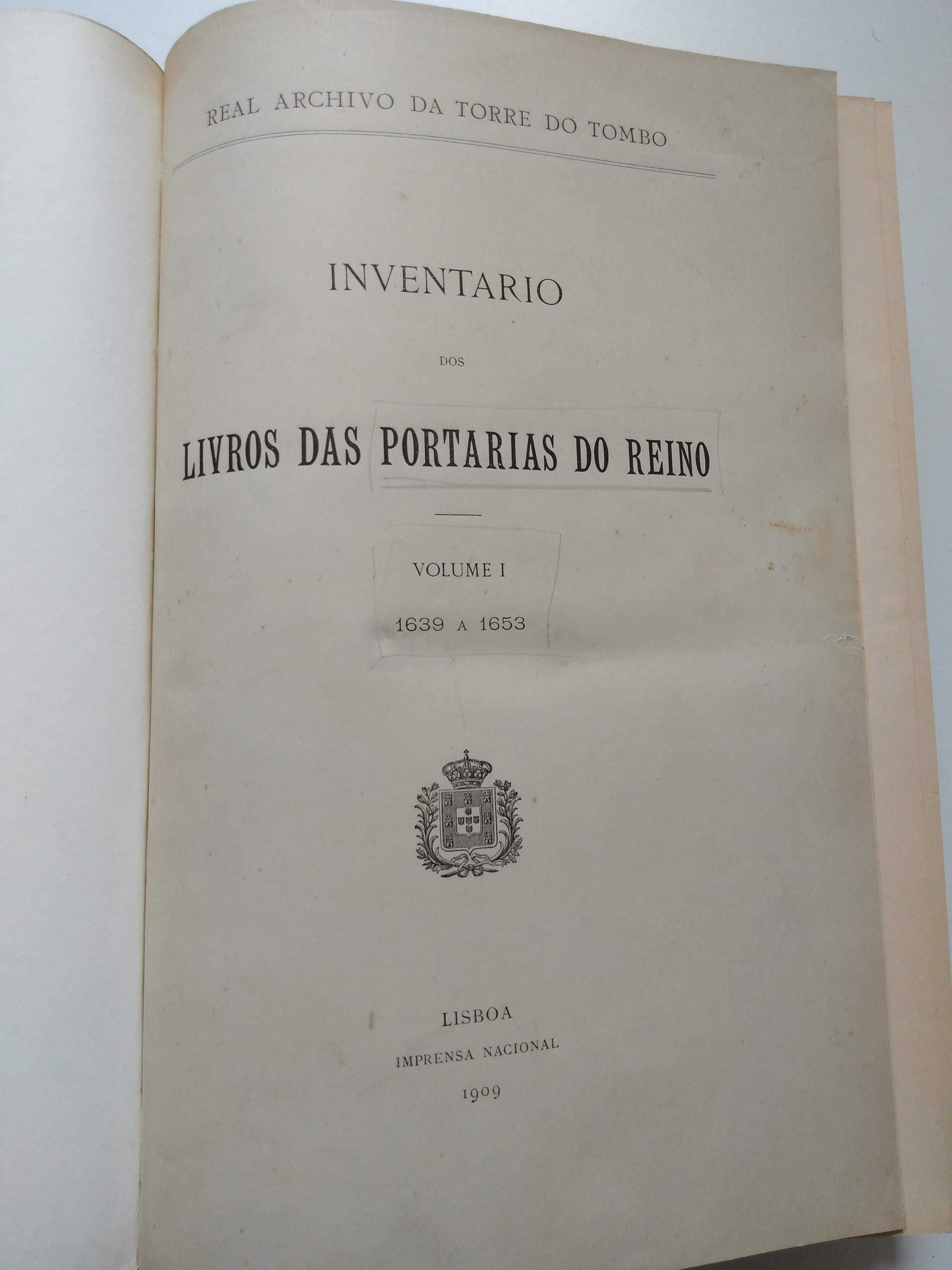 livro: "Inventário dos livros das portarias do reino" (1639 a 1664)
