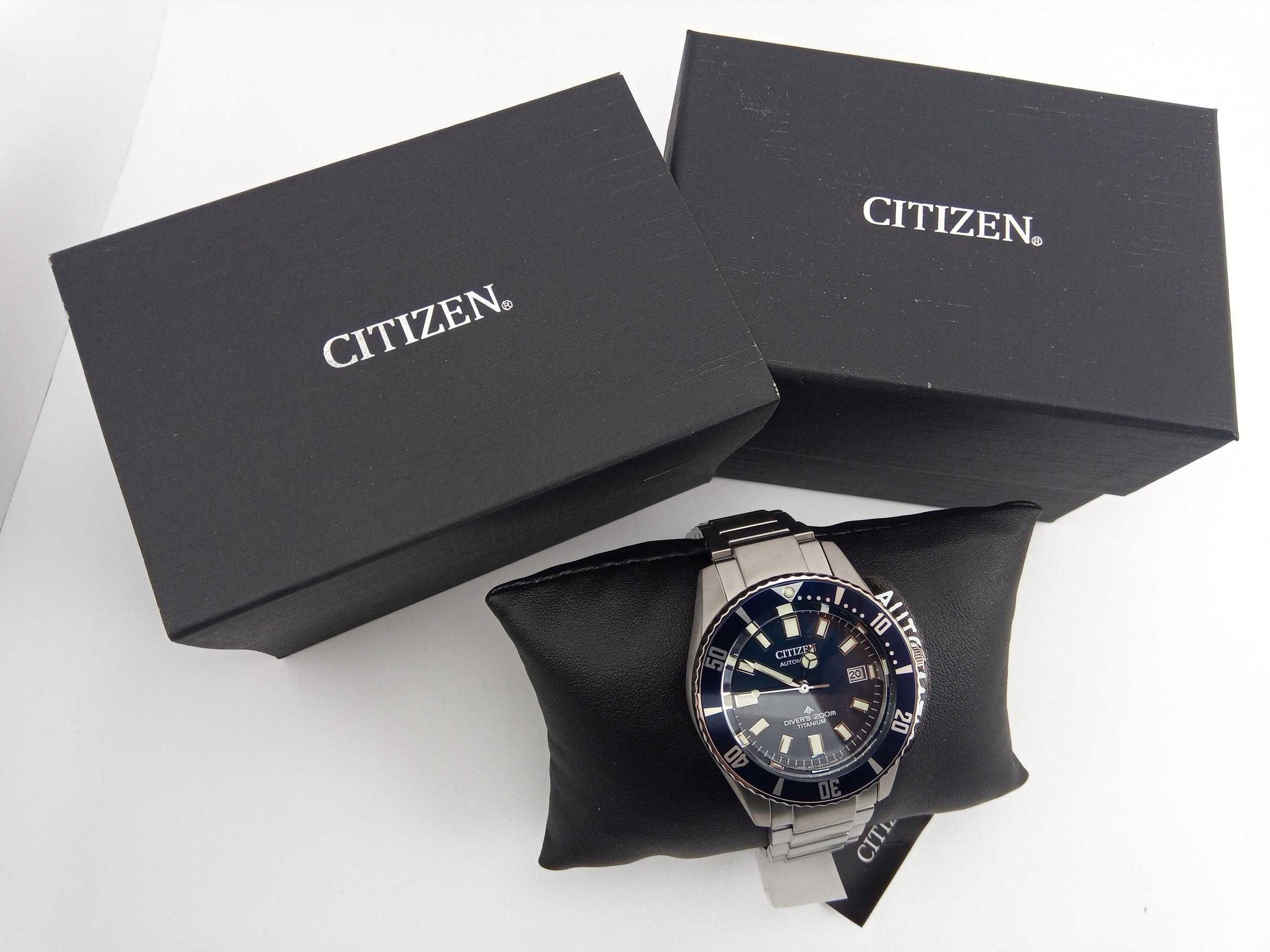 Титановые дайверские часы 200м Citizen NB6021-68L Сапфир, механика